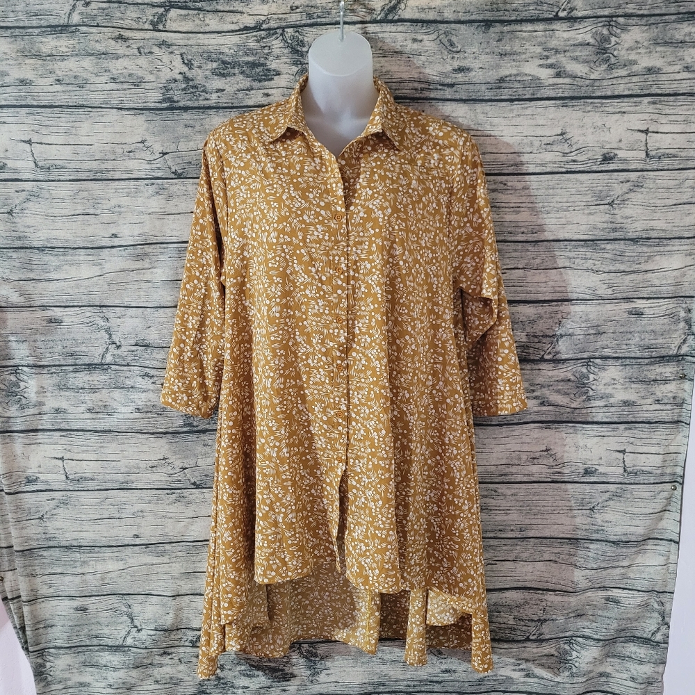 Step In Style One Size Hi Low Shirt Dress